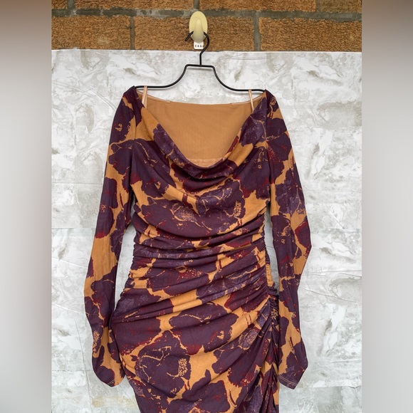 STAUD Solana Floral Print Long Sleeve Maxi Dress in Dried Pressed Flowers small - Picture 6 of 16